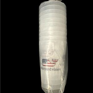 Vineyard Vines American Flag Logo Clear Cups